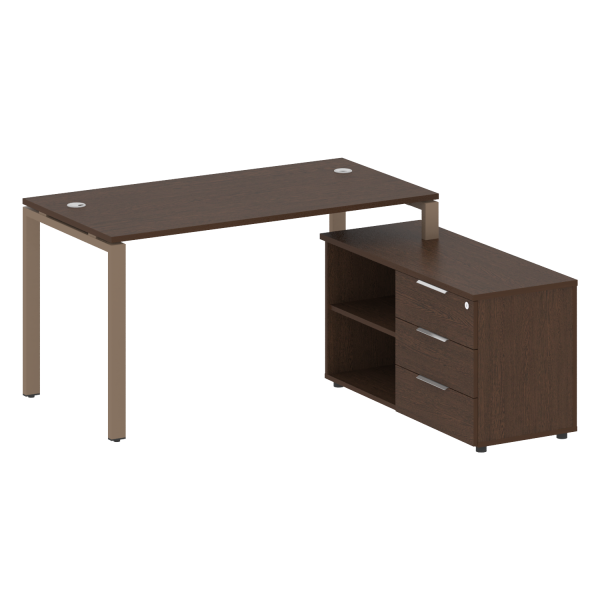 Рабочая станция с опорной тумбой правая Metal System Style БП.РС-СТС-2.3 Пр 1500x1520x750 (Венге Цаво/Мокко металл) Рабочая станция с опорной тумбой правая Metal System Style БП.РС-СТС-2.3 Пр 1500x1520x750 (Венге Цаво/Мокко металл)