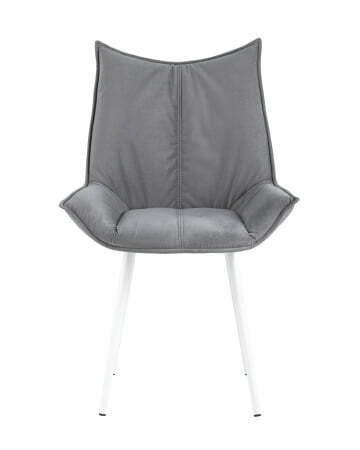 Стул Осло велюр серый белые ножки (Стул Осло серый)
