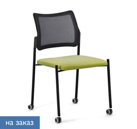 PINKO Mesh_black Кресло на колёсах без подлокотников (Черный/Зеленый/Черный)