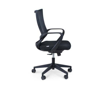 Кресло офисное / Спэйс LB / черный пластик / черная сетка / черная ткань (Черный)