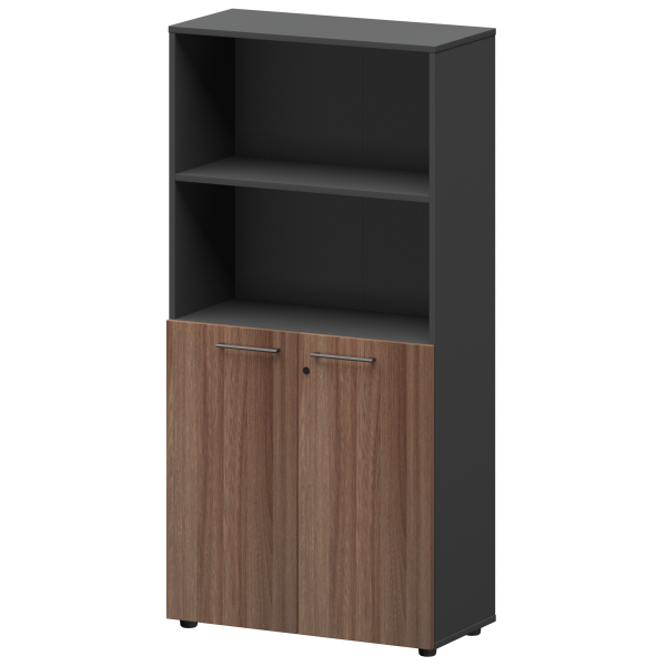 Шкаф высокий полузакрытый Кортез СМШ48.28F 792x380x1595 (Темный шимо/Графит)