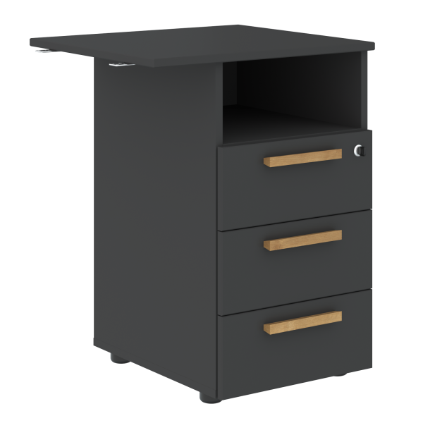 Тумба приставная Forta FLC-3D.2 570x733x504 (Черный графит)