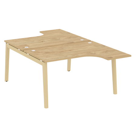 Рабочая станция на деревянных опорах Onix Wood OW.D.SA-3 1380x2395x750 (Тиквуд Светлый/Дуб Светлый)