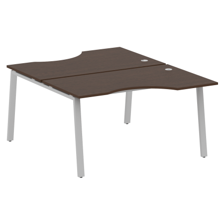 Рабочая станция криволинейная Metal System Style БА.РАС-СА-2.2 1400x1835x750 (Венге Цаво/Серый металл)