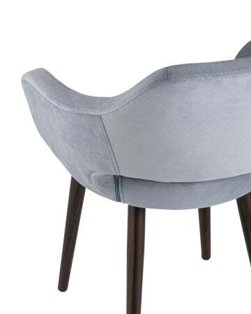 Стул с подлокотниками Саймон велюр серый (Стул Саймон серый)