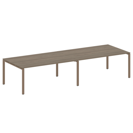 Переговорный стол 2 столешницы Metal System Style БП.ПРГ-2.5 3600x1235x750 (Вяз/Мокко металл)