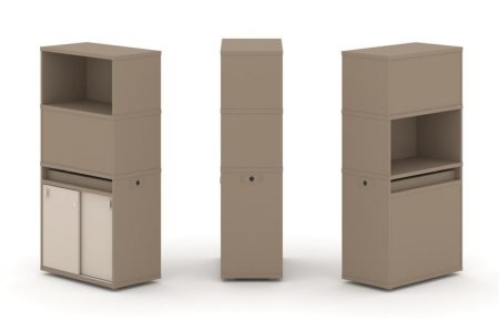 Тумба одиночная + высокая надставка ES.NB.1V-3 (750х410х1520) (Латте/Капучино)