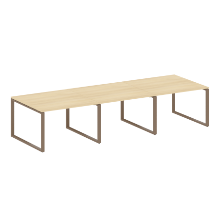 Переговорный стол 3 столешницы Metal System Style БО.ПРГ-3.2 3600x1235x750 (Акация/Мокко металл)