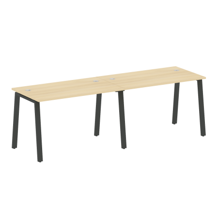 Рабочая станция на 2 рабочих места на А-образном м/к Metal System Style БА.СМ-2.2 2400x720x750 (Акация/Антрацит металл)