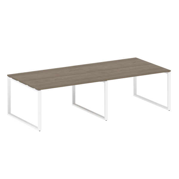 Переговорный стол 2 столешницы Metal System Style БО.ПРГ-2.3 2800x1235x750 (Вяз/Белый металл) Переговорный стол 2 столешницы Metal System Style БО.ПРГ-2.3 2800x1235x750 (Вяз/Белый металл)