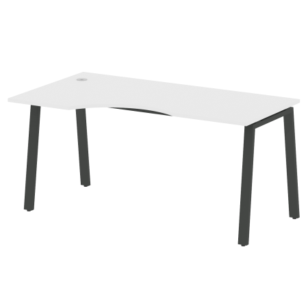 Стол криволинейный левый Metal System Style БА.СА-1 Л 1600x900x750 (Белый/Антрацит металл)