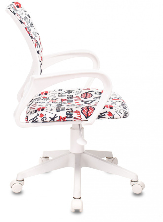 Кресло детское BUROKIDS 1 W мультиколор красные губы крестов. пластик пластик белый (Мультиколор)