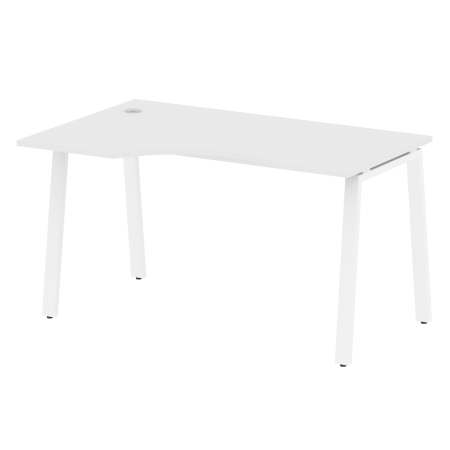 Стол криволинейный левый Metal System Style БА.СА-2 Л 1400x900x750 (Белый/Белый металл)