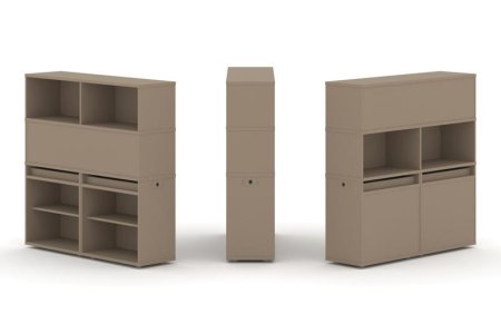 Тумба двойная + высокая надставка ES.NB.2V-1 (1500х410х1520) (Латте)