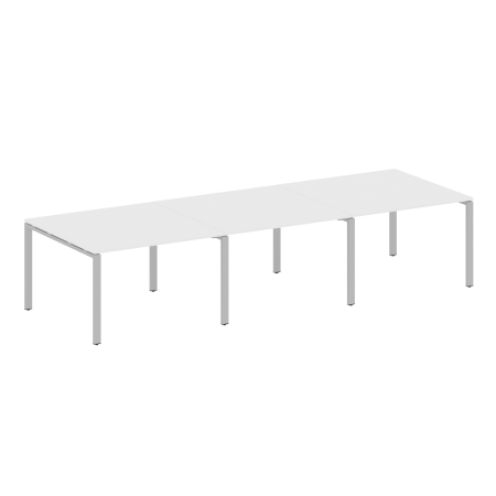 Переговорный стол 3 столешницы Metal System Style БП.ПРГ-3.2 3600x1235x750 (Белый/Серый металл)