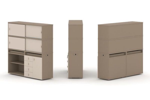 Тумба двойная + высокая надставка ES.NB.2V-11 (1500х410х1520) (Латте/Капучино)