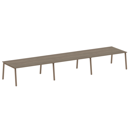 Стол для переговоров (3 столешницы) на А-образном м/к Metal System Style БА.ПРГ-3.5 5400x1235x750 (Вяз/Мокко металл)