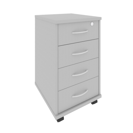 Тумба подкатная 4 ящ. фолдинг в комплекте Riva А.ТМ-4F 420x450x708 (Серый)