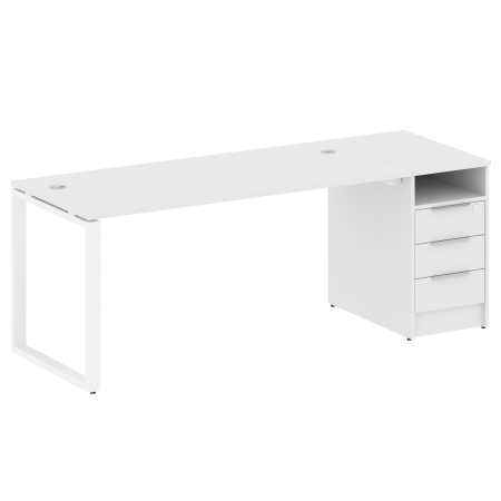 Рабочая станция Metal System Style БО.РС-СТП1.4 1812x720x750 (Белый/Белый металл)