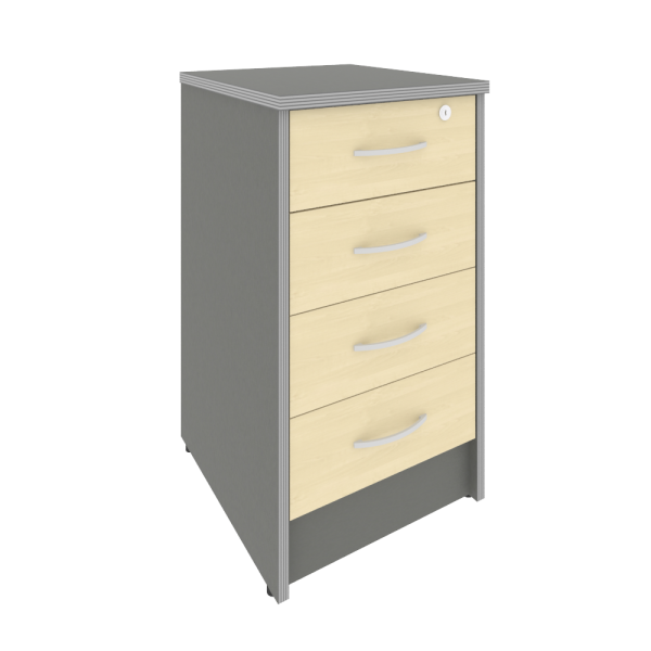 Тумба приставная с замком Riva А.ТП-4F-S 412x450x750 (Клен-Металлик)