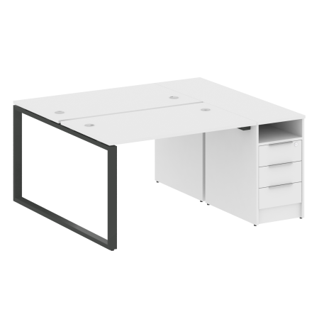 Рабочая станция Metal System Style БО.РС-СТП-2.2 1612x1475x750 (Белый/Антрацит металл)