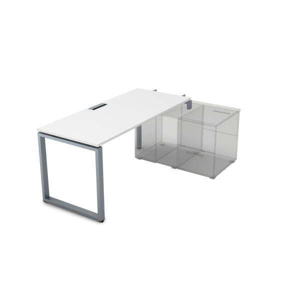 СТН-О.989 Стол системы БЕНЧ линейный, три опоры, начальный (1400x800x750) (Белый премиумСерый) СТН-О.989 Стол системы БЕНЧ линейный, три опоры, начальный (1400x800x750) (Белый премиумСерый)