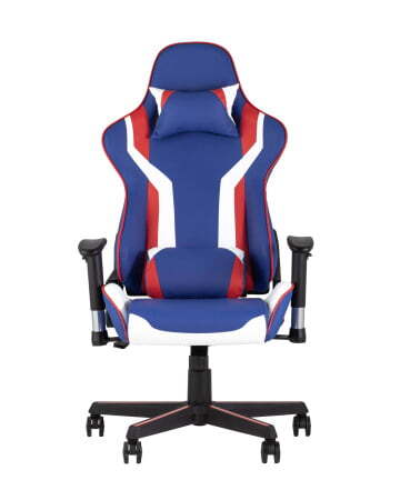 Кресло игровое TopChairs Cherokee синее (Геймерское кресло Cherokee синий, белый, красный) Кресло игровое TopChairs Cherokee синее (Геймерское кресло Cherokee синий, белый, красный)