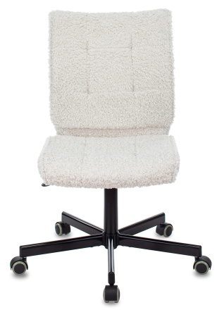 Кресло СН-330М молочный экомех крестов. металл черный (Молочный) Кресло СН-330М молочный экомех крестов. металл черный (Молочный)