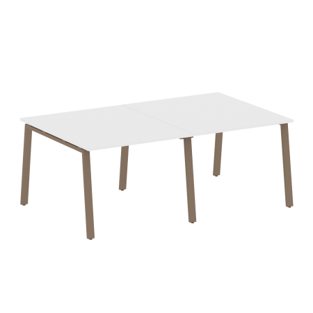 Стол для переговоров (2 столешницы) на А-образном м/к Metal System Style БА.ПРГ-2.1 2000x1235x750 (Белый/Мокко металл)