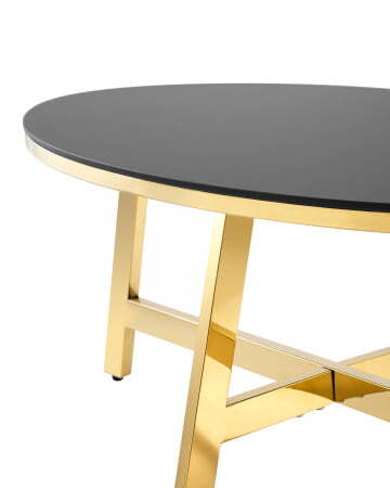 Журнальный стол 100*50 АЛЬБА золото стекло черное (Журнальный стол Альба золотой)