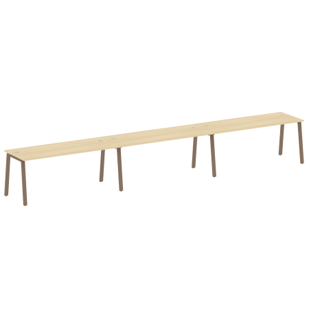 Рабочая станция на 3 рабочих места на А-образном м/к Metal System Style БА.СМ-3.5 5400x720x750 (Акация/Мокко металл)