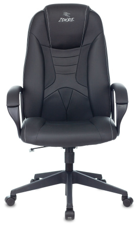 Кресло игровое Zombie 8 черный эко.кожа крестов. пластик (Черный)