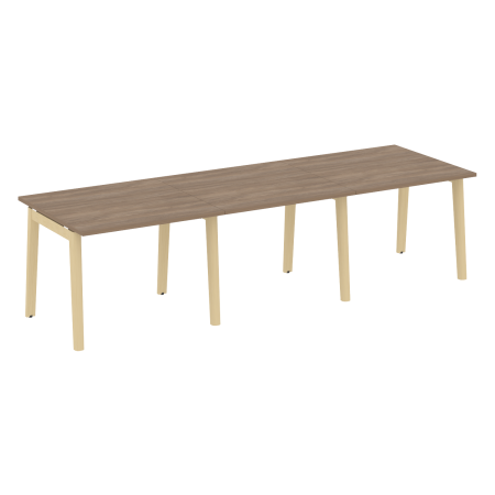 Стол переговорный на деревянных опорах Onix Wood OW.PRG-3.1 2940x980x750 (Дуб Аризона/Дуб Светлый)