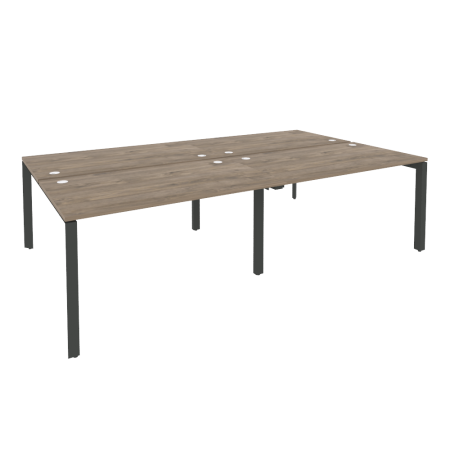 Рабочая станция на П-образном м/к Onix O.MP-D.RS-4.3.8 2760x1635x750 (Тиквуд Темный/Черный металл)