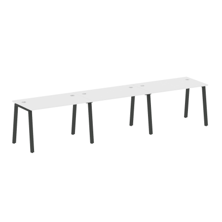 Рабочая станция на 3 рабочих места на А-образном м/к Metal System Style БА.СМ-3.2 3600x720x750 (Белый/Антрацит металл)