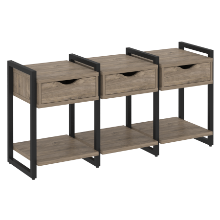 Тумба на регулируемых опорах наборная VR.L-TN-4.O 1440x460x719 (Тиквуд Темный/Черный металл)