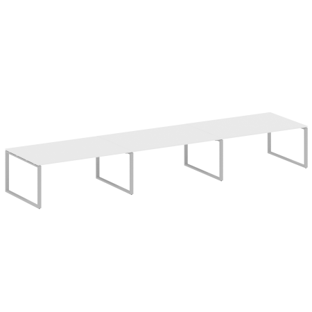 Переговорный стол 3 столешницы Metal System Style БО.ПРГ-3.5 5400x1235x750 (Белый/Серый металл)