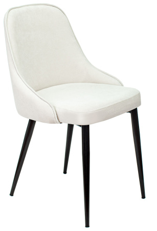 Стул для кухни KF-5 молочный Velvet 20 металл черный на ножках (KF-5/VELV20) (Молочный)