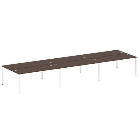 Рабочая станция на 6 раб. мест Metal System Style БП.СМ-6.5 5400x1475x750 (Венге Цаво/Белый металл)