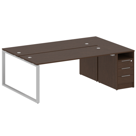Рабочая станция Metal System Style БО.РС-СТП-2.5 2212x1475x750 (Венге Цаво/Серый металл)