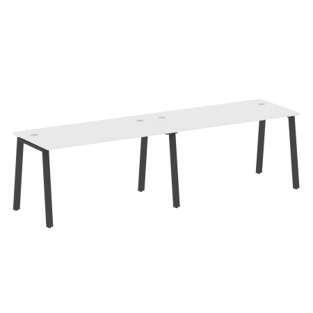 Рабочая станция на 2 рабочих места на А-образном м/к Metal System Style БА.СМ-2.3 2800x720x750 (Белый/Антрацит металл)