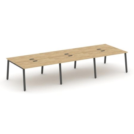 Рабочая станция 2-х сторонняя SN-6A.DRS-082 (3540х1632х750) (Тиквуд Светлый/Металл Антрацит)