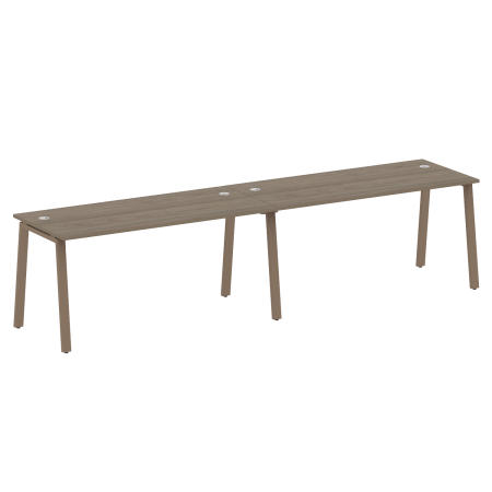 Рабочая станция на 2 рабочих места на А-образном м/к Metal System Style БА.СМ-2.4 3200x720x750 (Вяз/Мокко металл)