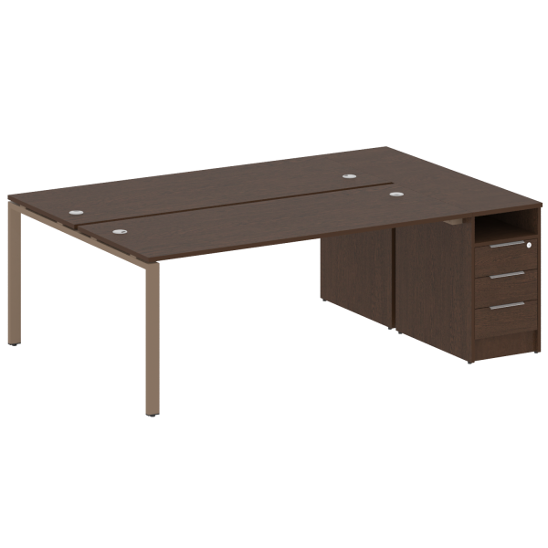 Рабочая станция с опорной тумбой Metal System Style БП.РС-СТП-2.5 2212x1475x750 (Венге Цаво/Мокко металл) Рабочая станция с опорной тумбой Metal System Style БП.РС-СТП-2.5 2212x1475x750 (Венге Цаво/Мокко металл)
