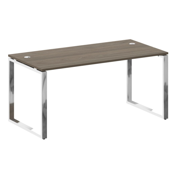 Стол рабочий руководителя на О-обр. м/к 1600x800x750 (Вяз Благородный/Нерж. Сталь)