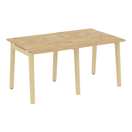 Стол переговорный на деревянных опорах Onix Wood OW.PRG-2.0 1560x980x750 (Тиквуд Светлый/Дуб Светлый)