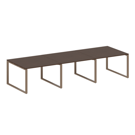 Переговорный стол 3 столешницы Metal System Style БО.ПРГ-3.2 3600x1235x750 (Венге Цаво/Мокко металл)