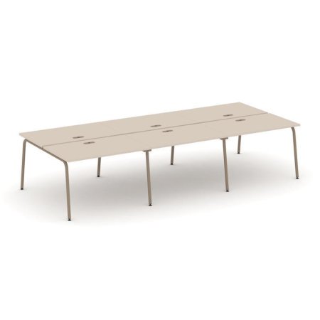 Рабочая станция 6 мест ES.D.RS-6.2-LK (3540х1500х750) (Капучино/Металл Латте)
