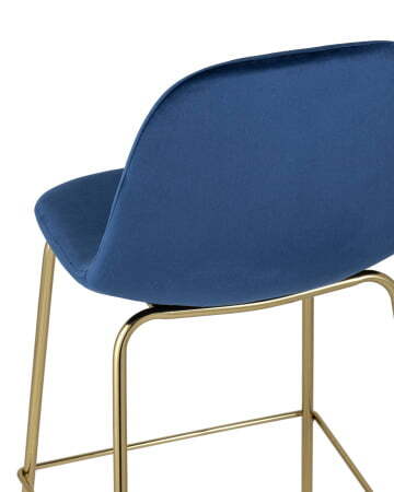 Стул полубарный Валенсия велюр синий золотые ножки (Стул полубарный Валенсия синий)