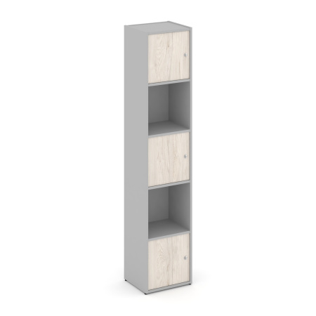 Стеллаж Locker Plus LK.K-007 408x350x1983 (Серый | Денвер Светлый)